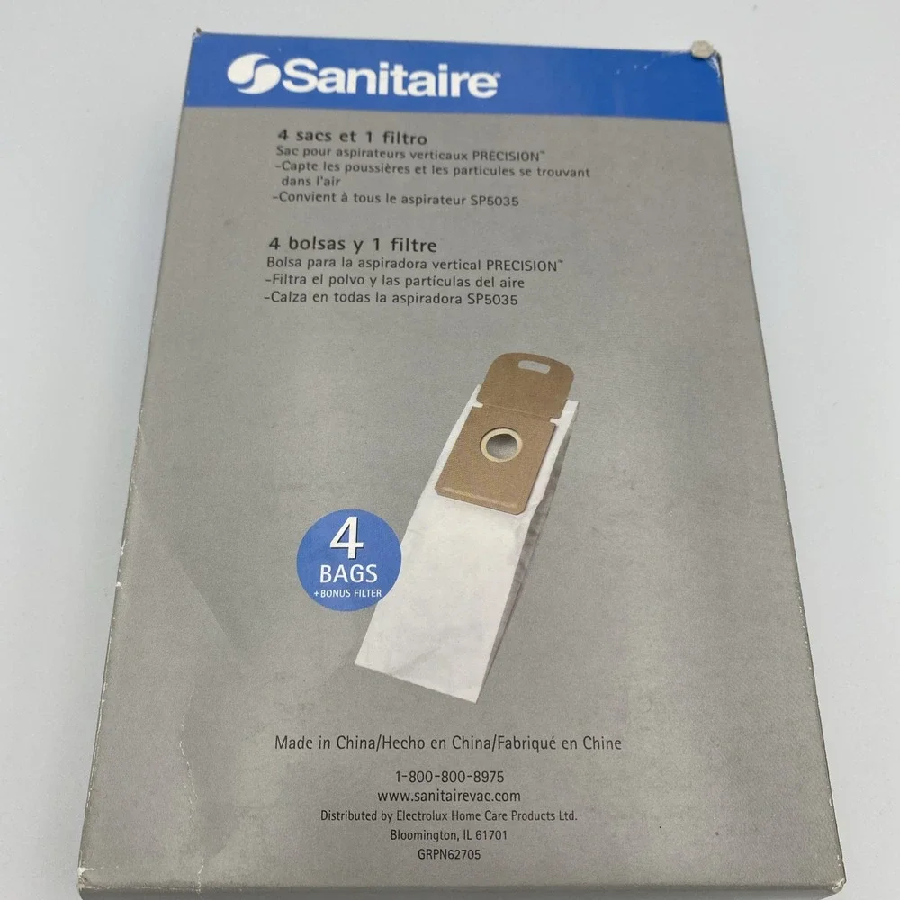 Sanitaire‎ Precision Upright 4 Vacuum Bags Plus Bonus Motor Filter SP205 SP5030